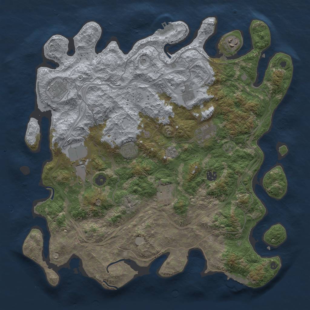 Rust Map: Procedural Map, Size: 4250, Seed: 5628734, 18 Monuments