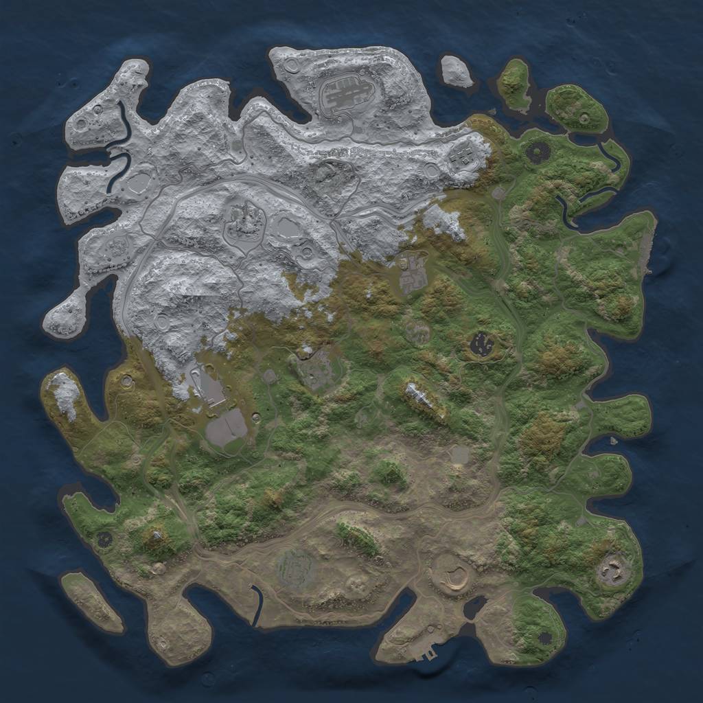 Rust Map: Procedural Map, Size: 4500, Seed: 13816, 19 Monuments