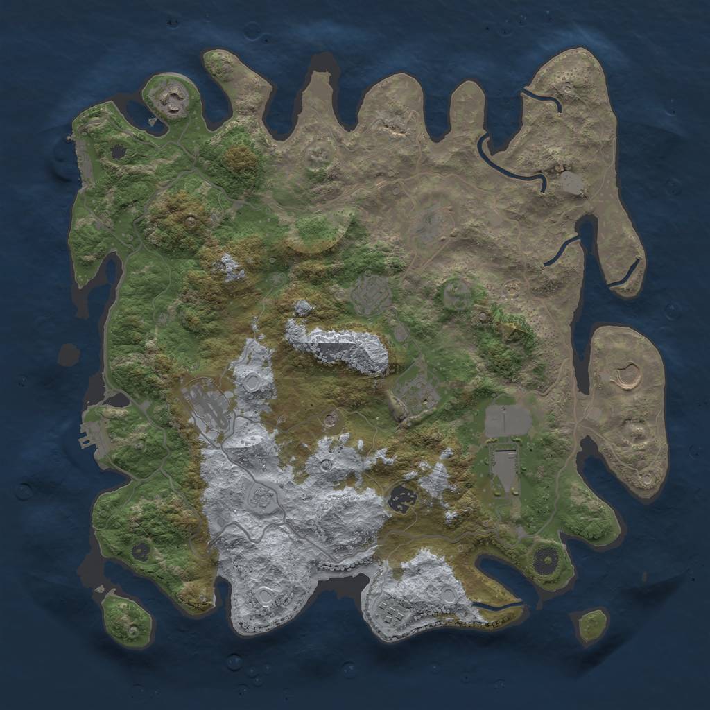 Rust Map: Procedural Map, Size: 4000, Seed: 769496504, 18 Monuments