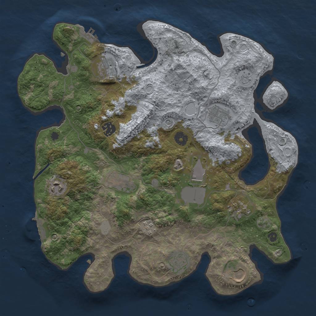 Rust Map: Procedural Map, Size: 3500, Seed: 871937025, 19 Monuments