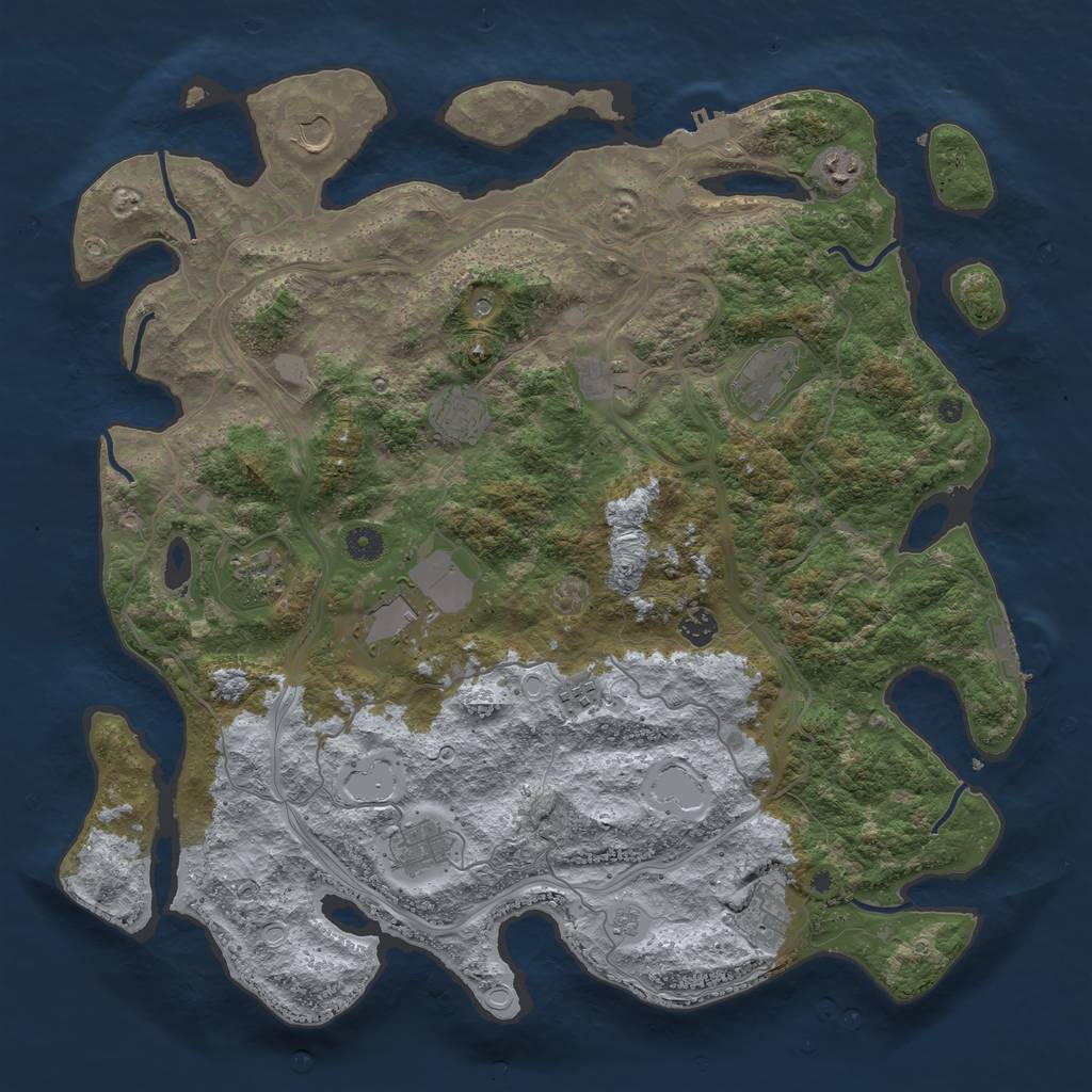 Rust Map: Procedural Map, Size: 4500, Seed: 914416662, 20 Monuments