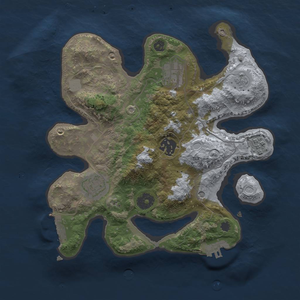 Rust Map: Procedural Map, Size: 2700, Seed: 44185, 13 Monuments