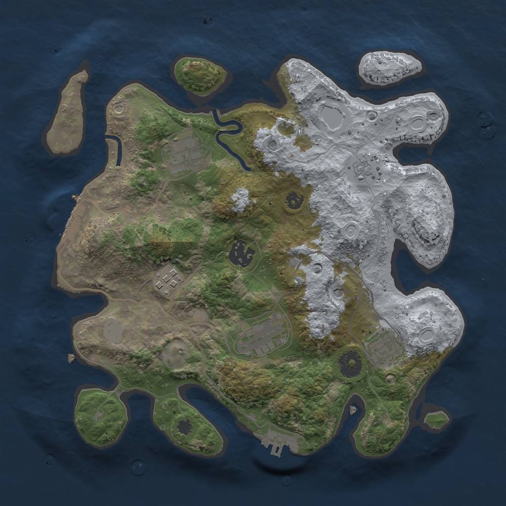 Rust Map: Procedural Map, Size: 3000, Seed: 1356, 14 Monuments