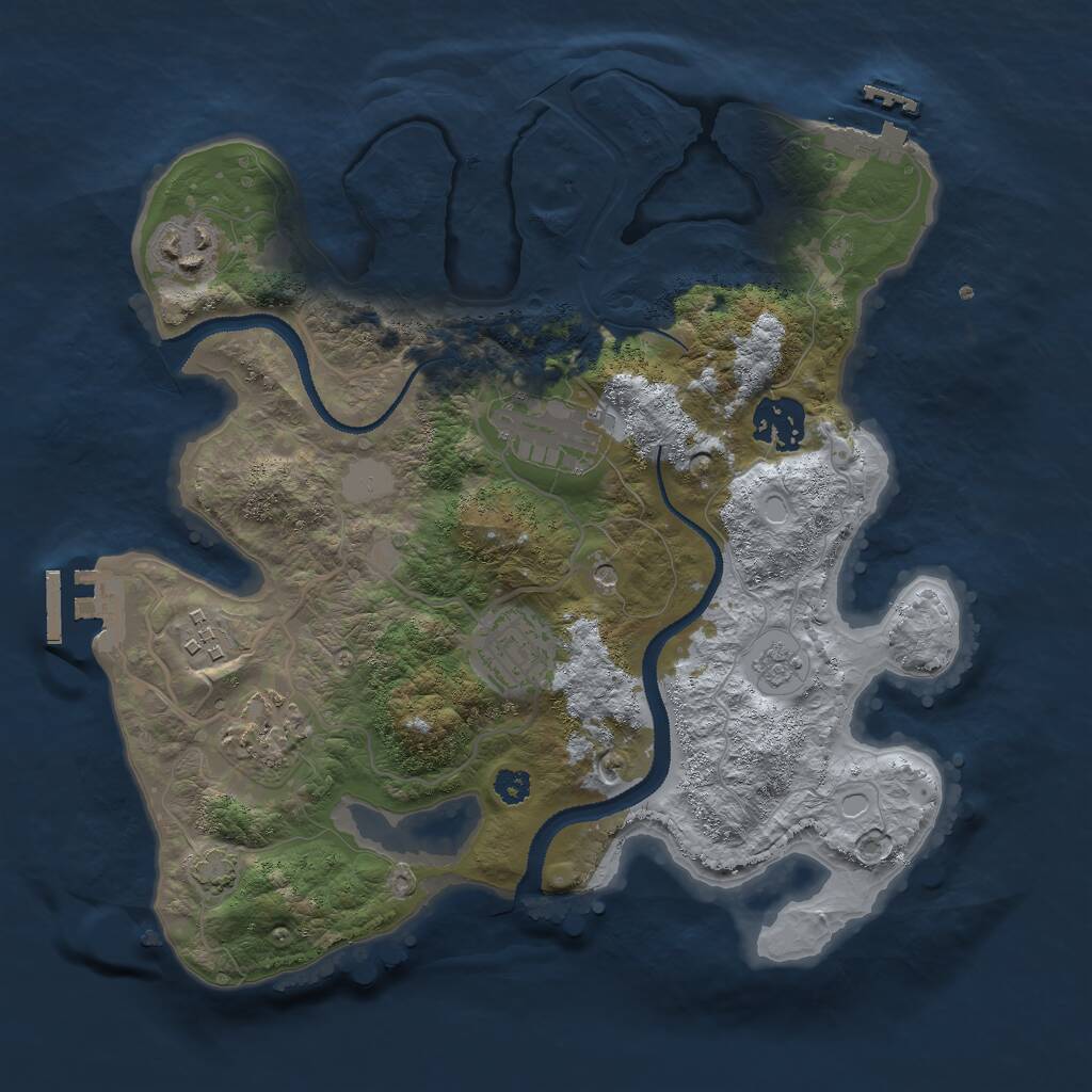 Rust Map: Procedural Map, Size: 3000, Seed: 239797007, 12 Monuments