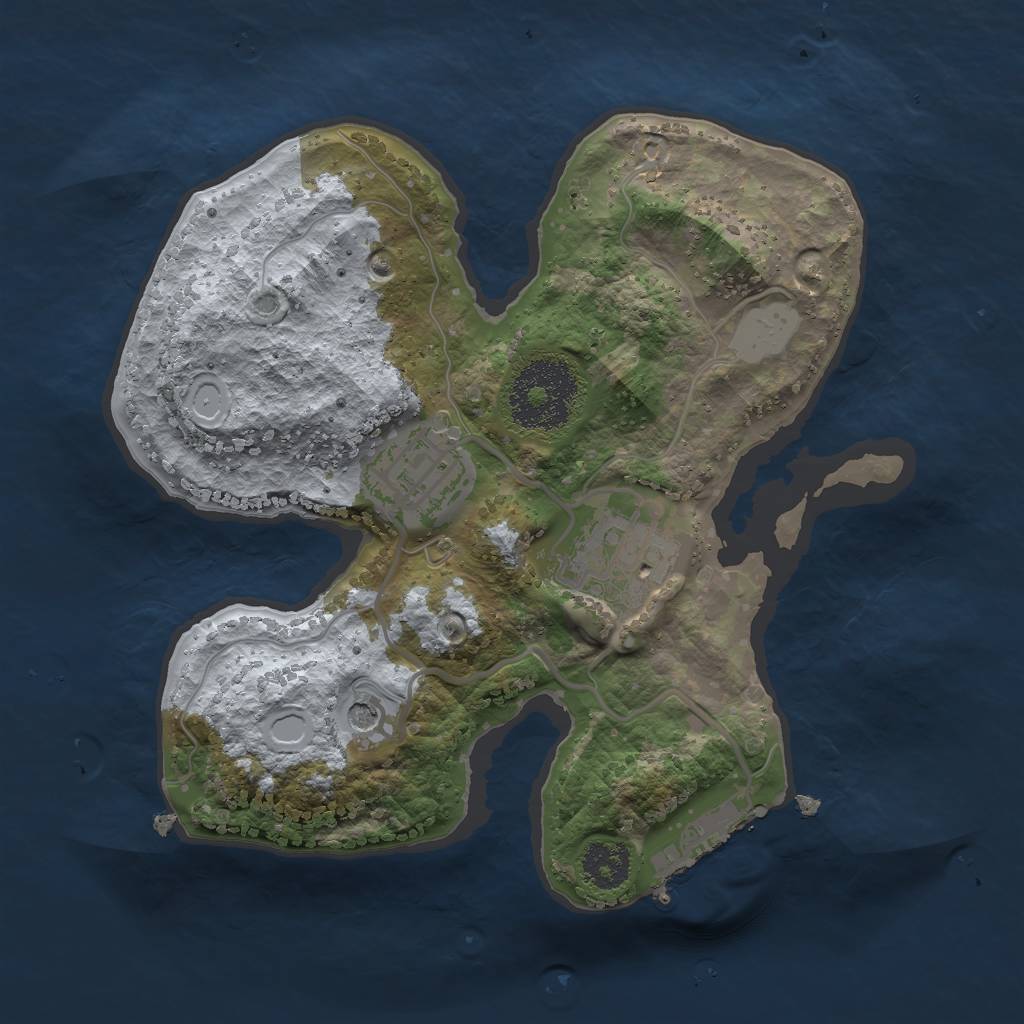 Rust Map: Procedural Map, Size: 2200, Seed: 457991, 9 Monuments