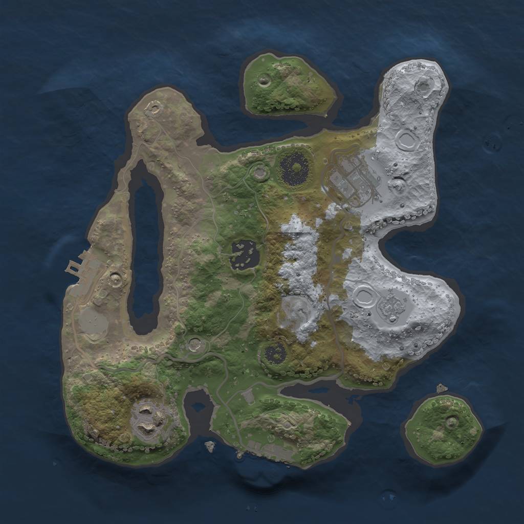 Rust Map: Procedural Map, Size: 2500, Seed: 6651, 10 Monuments