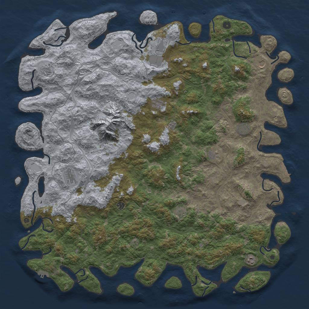 Rust Map: Procedural Map, Size: 6000, Seed: 516973, 20 Monuments