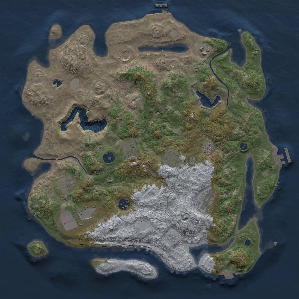 Rust Map: Procedural Map, Size: 4000, Seed: 854887, 15 Monuments