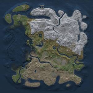 Thumbnail Rust Map: Procedural Map, Size: 4300, Seed: 28, 16 Monuments