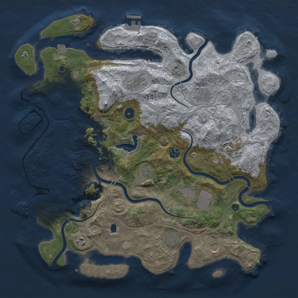 Rust Map: Procedural Map, Size: 4300, Seed: 28, 16 Monuments