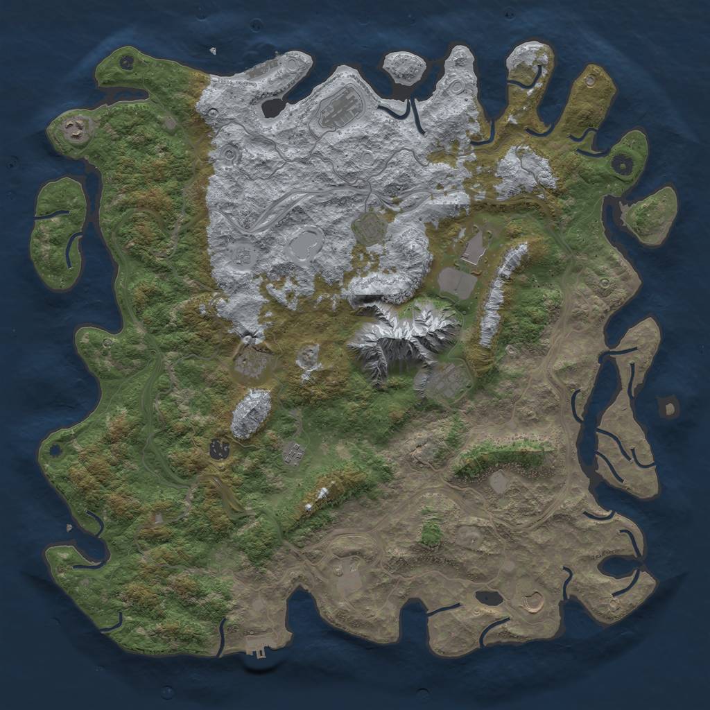 Rust Map: Procedural Map, Size: 5000, Seed: 644348383, 19 Monuments