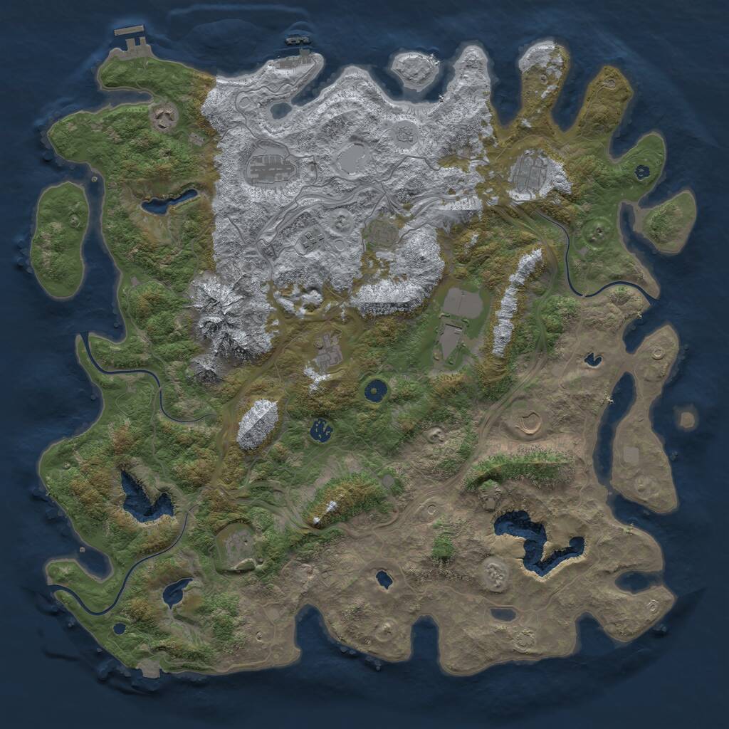 Rust Map: Procedural Map, Size: 5000, Seed: 644348383, 16 Monuments
