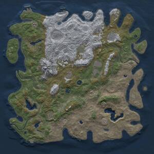 Thumbnail Rust Map: Procedural Map, Size: 5000, Seed: 644348383, 16 Monuments