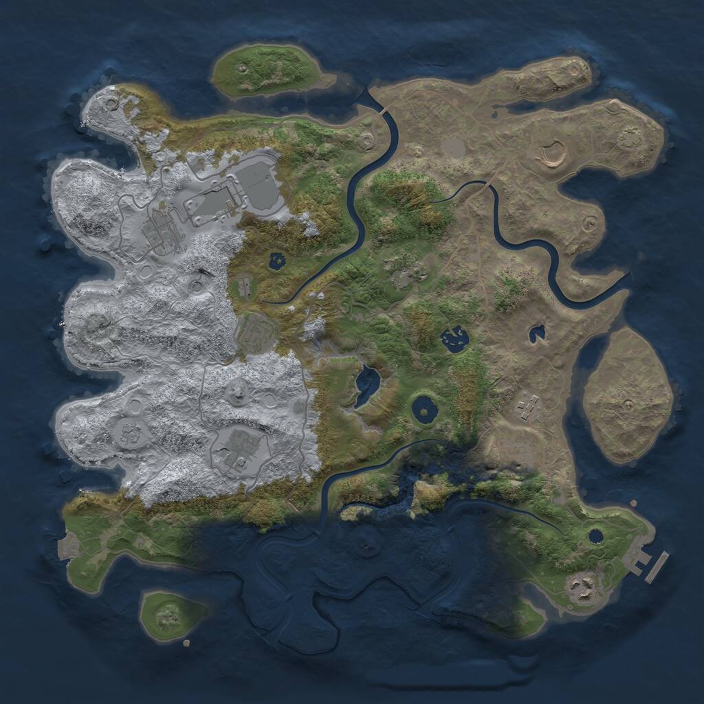 Rust Map: Procedural Map, Size: 4000, Seed: 52607, 15 Monuments
