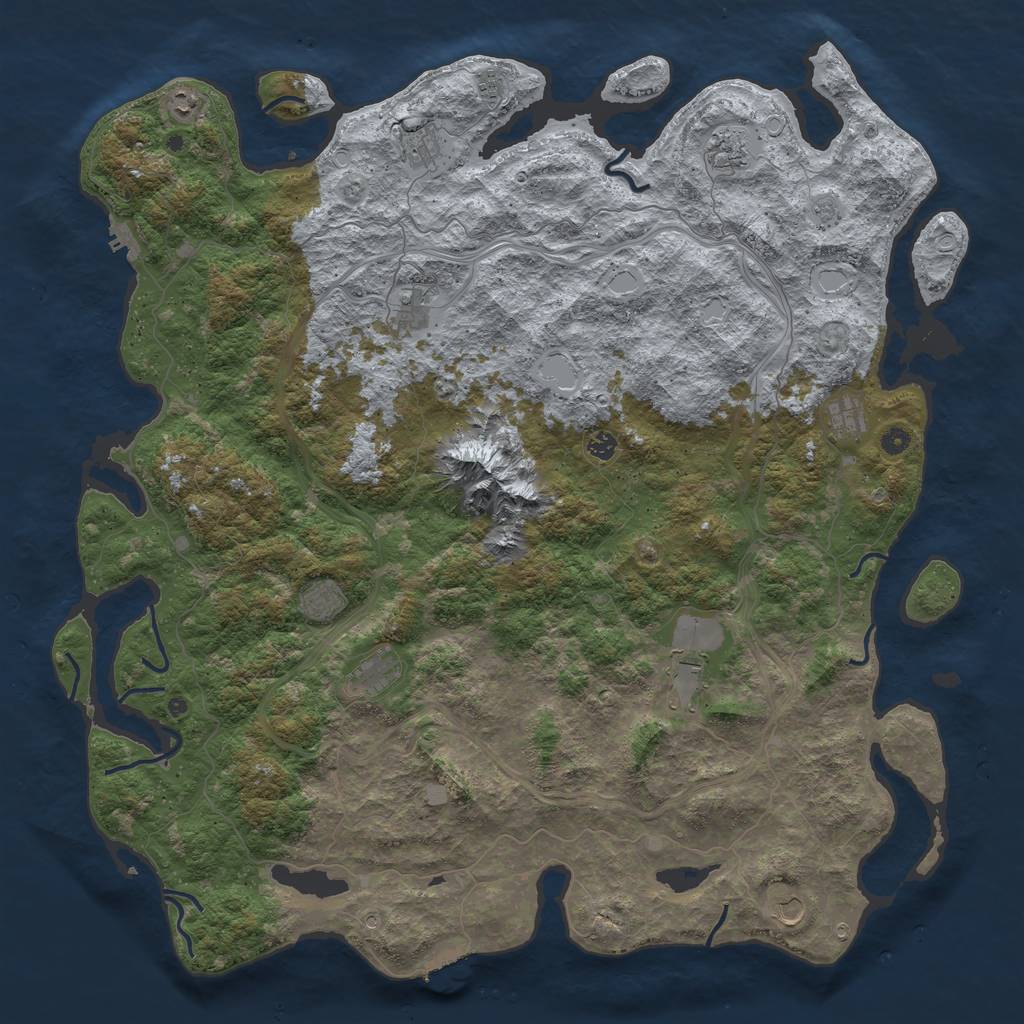 Rust Map: Procedural Map, Size: 5500, Seed: 6484654, 20 Monuments