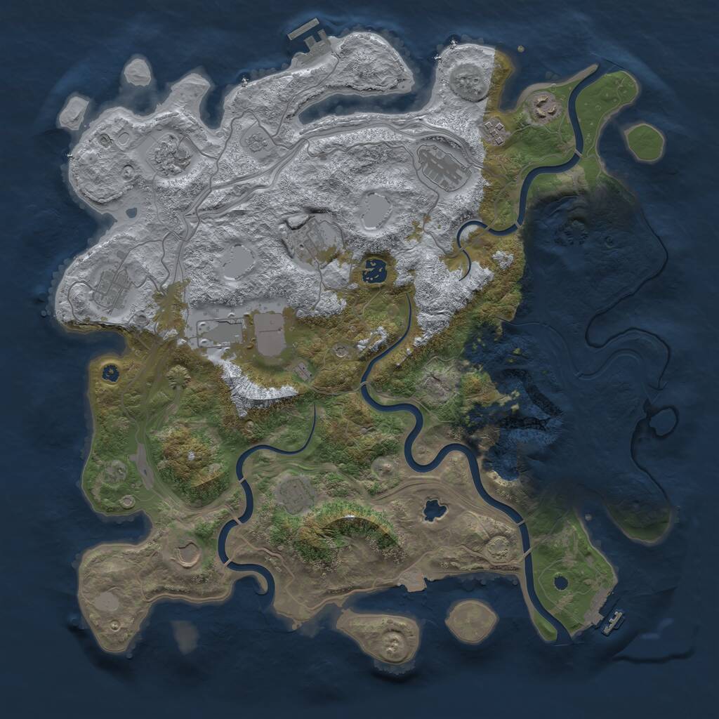 Rust Map: Procedural Map, Size: 4300, Seed: 275102462, 16 Monuments