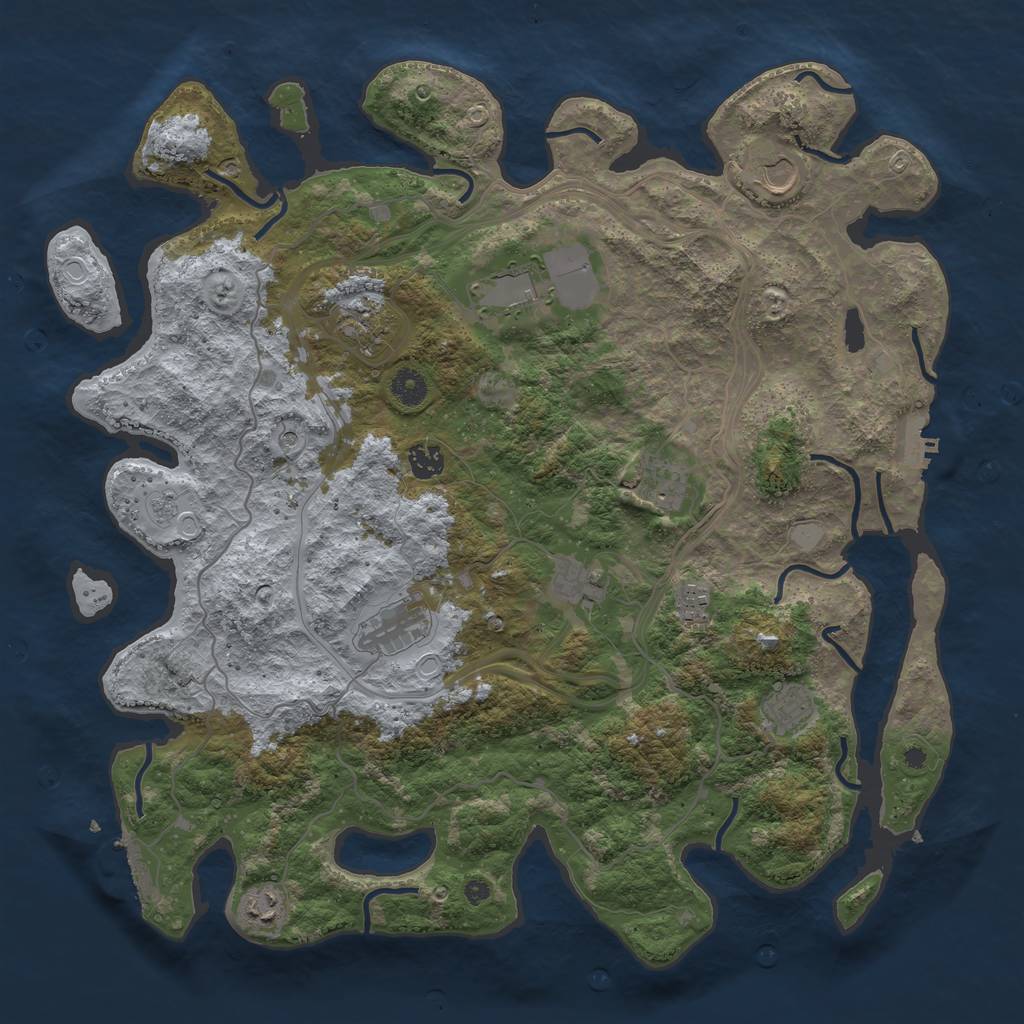 Rust Map: Procedural Map, Size: 4250, Seed: 345203412, 19 Monuments