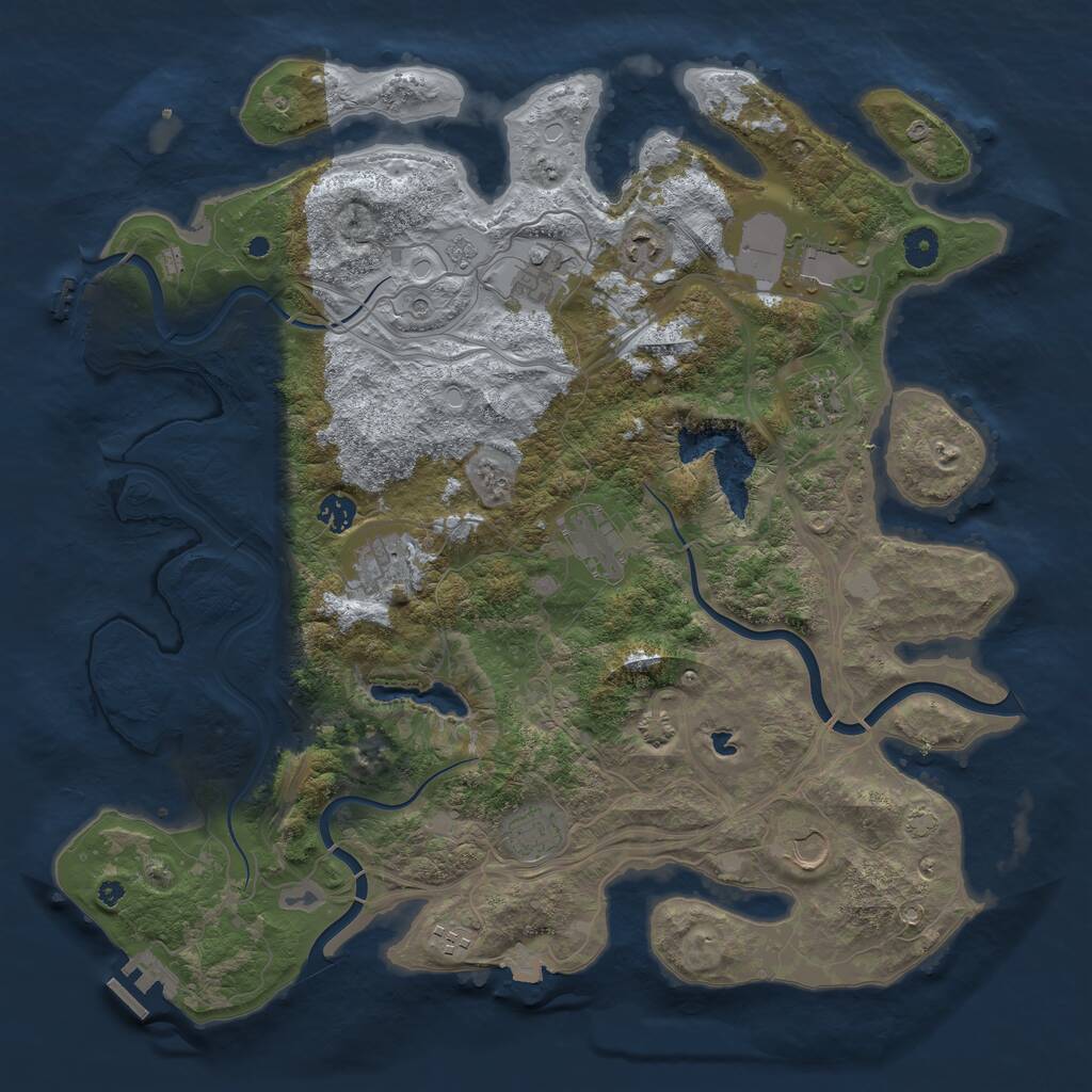 Rust Map: Procedural Map, Size: 4300, Seed: 22917, 16 Monuments