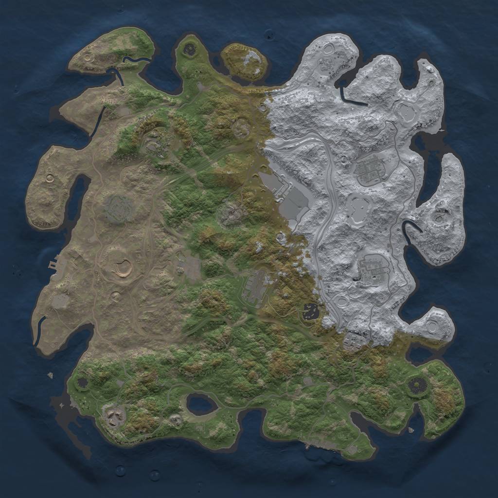 Rust Map: Procedural Map, Size: 4250, Seed: 687255578, 20 Monuments