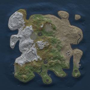 Thumbnail Rust Map: Procedural Map, Size: 3000, Seed: 2107, 13 Monuments