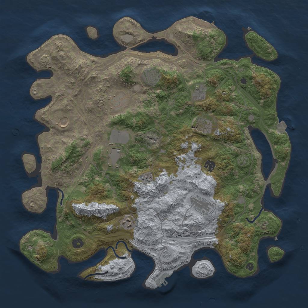Rust Map: Procedural Map, Size: 4250, Seed: 27109, 17 Monuments