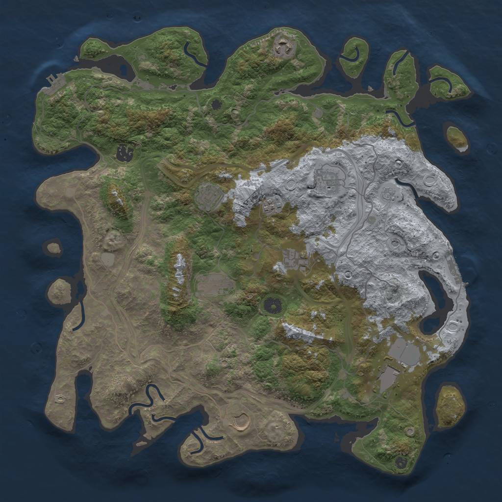 Rust Map: Procedural Map, Size: 4250, Seed: 459064435, 18 Monuments