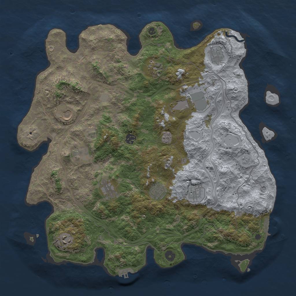 Rust Map: Procedural Map, Size: 4250, Seed: 429334, 20 Monuments