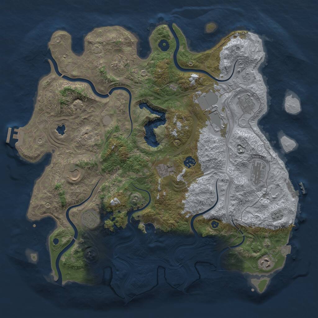 Rust Map: Procedural Map, Size: 4250, Seed: 429334, 16 Monuments