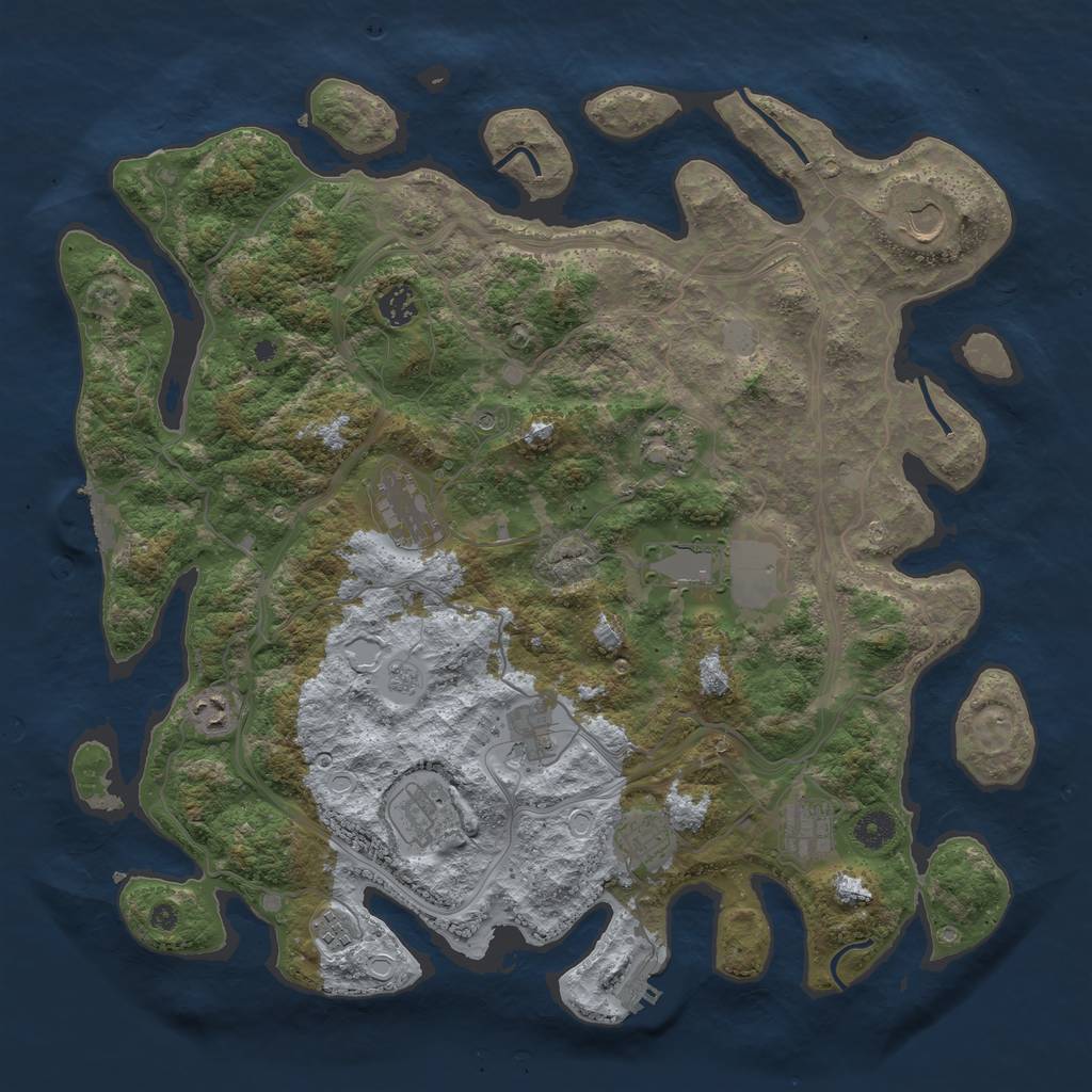 Rust Map: Procedural Map, Size: 4250, Seed: 1694850409, 20 Monuments