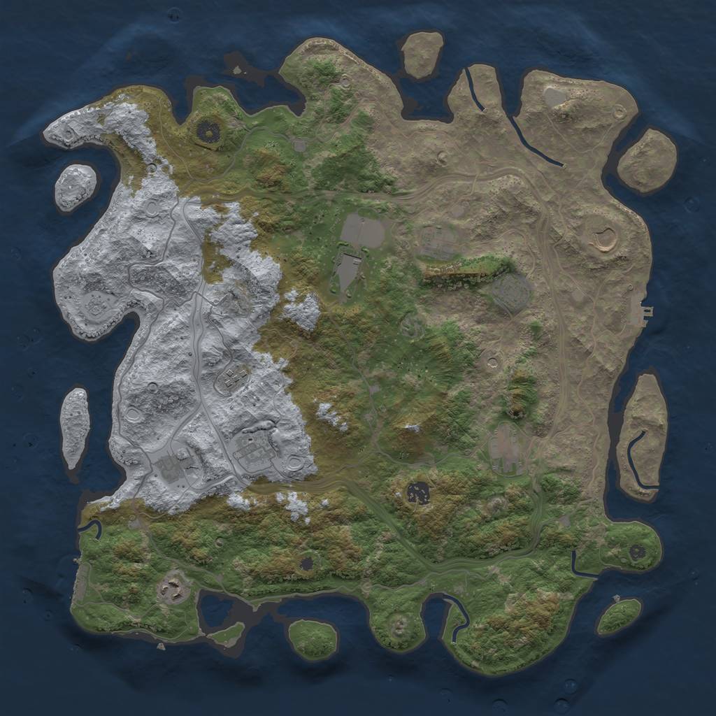 Rust Map: Procedural Map, Size: 4500, Seed: 13875, 19 Monuments