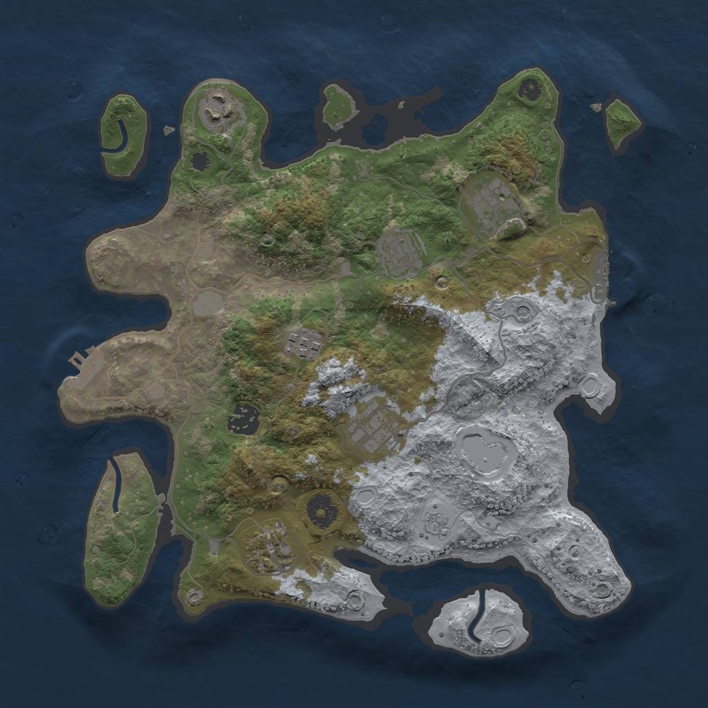 Rust Map: Procedural Map, Size: 3300, Seed: 16458, 16 Monuments