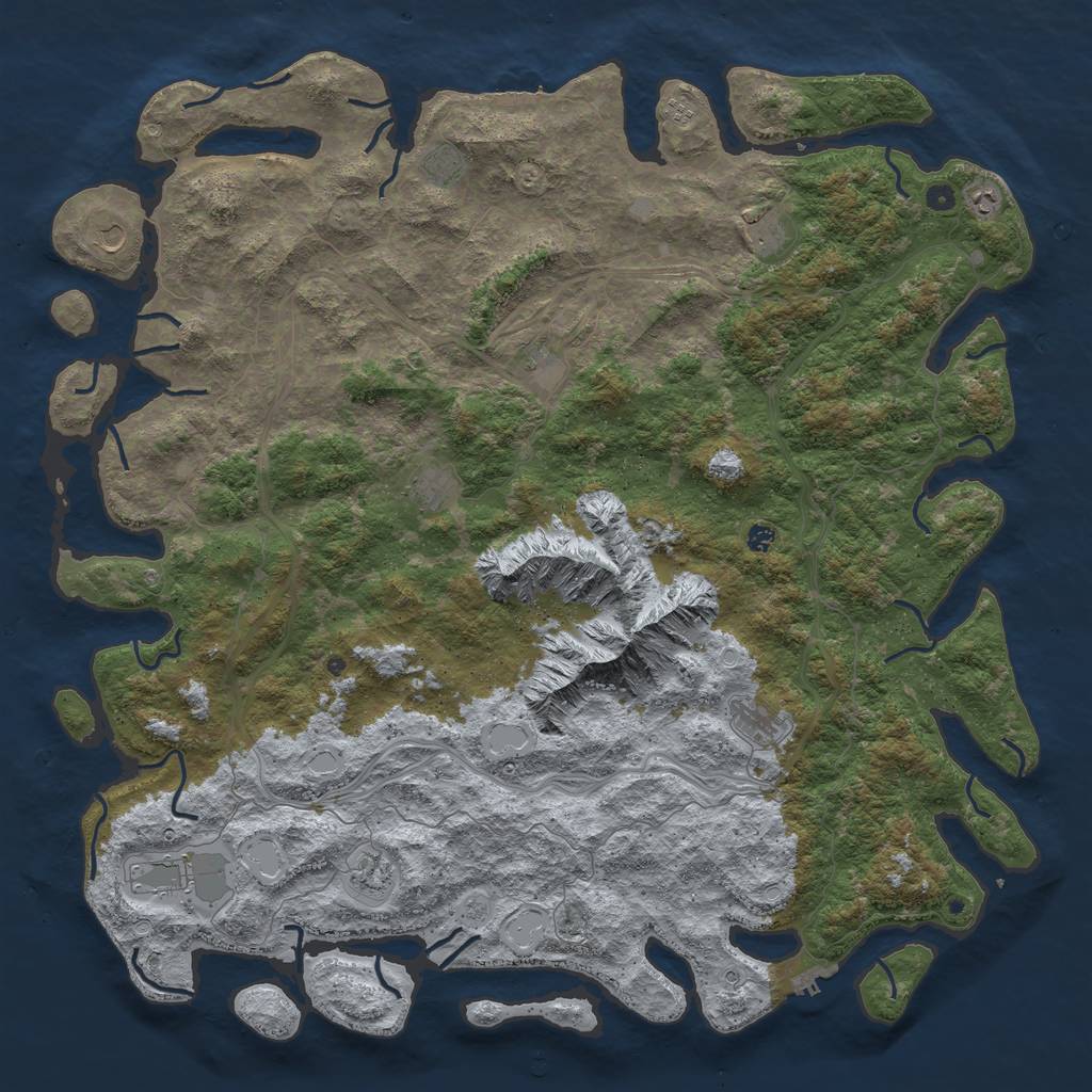 Rust Map: Procedural Map, Size: 6000, Seed: 482232234, 20 Monuments