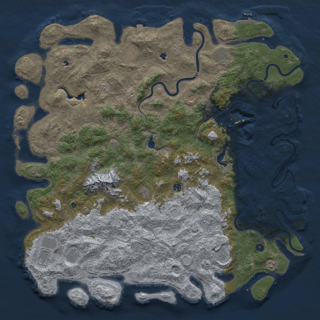 Rust Map: Procedural Map, Size: 6000, Seed: 482232234, 17 Monuments