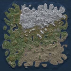 Thumbnail Rust Map: Procedural Map, Size: 5900, Seed: 1, 17 Monuments