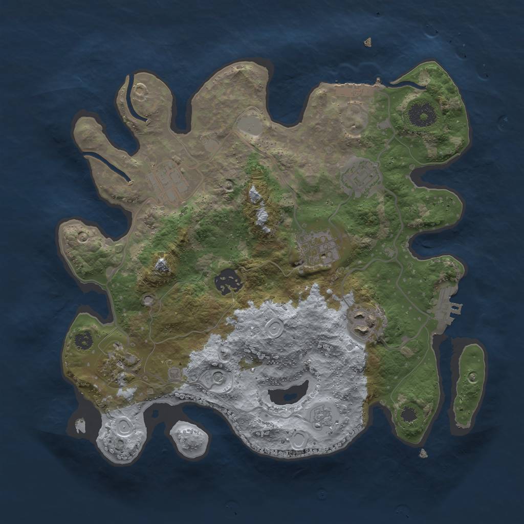 Rust Map: Procedural Map, Size: 3000, Seed: 97532310, 15 Monuments