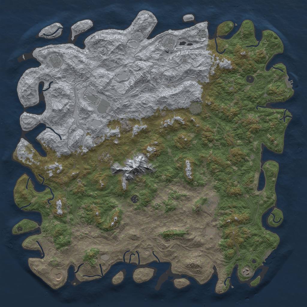 Rust Map: Procedural Map, Size: 6000, Seed: 72534, 20 Monuments