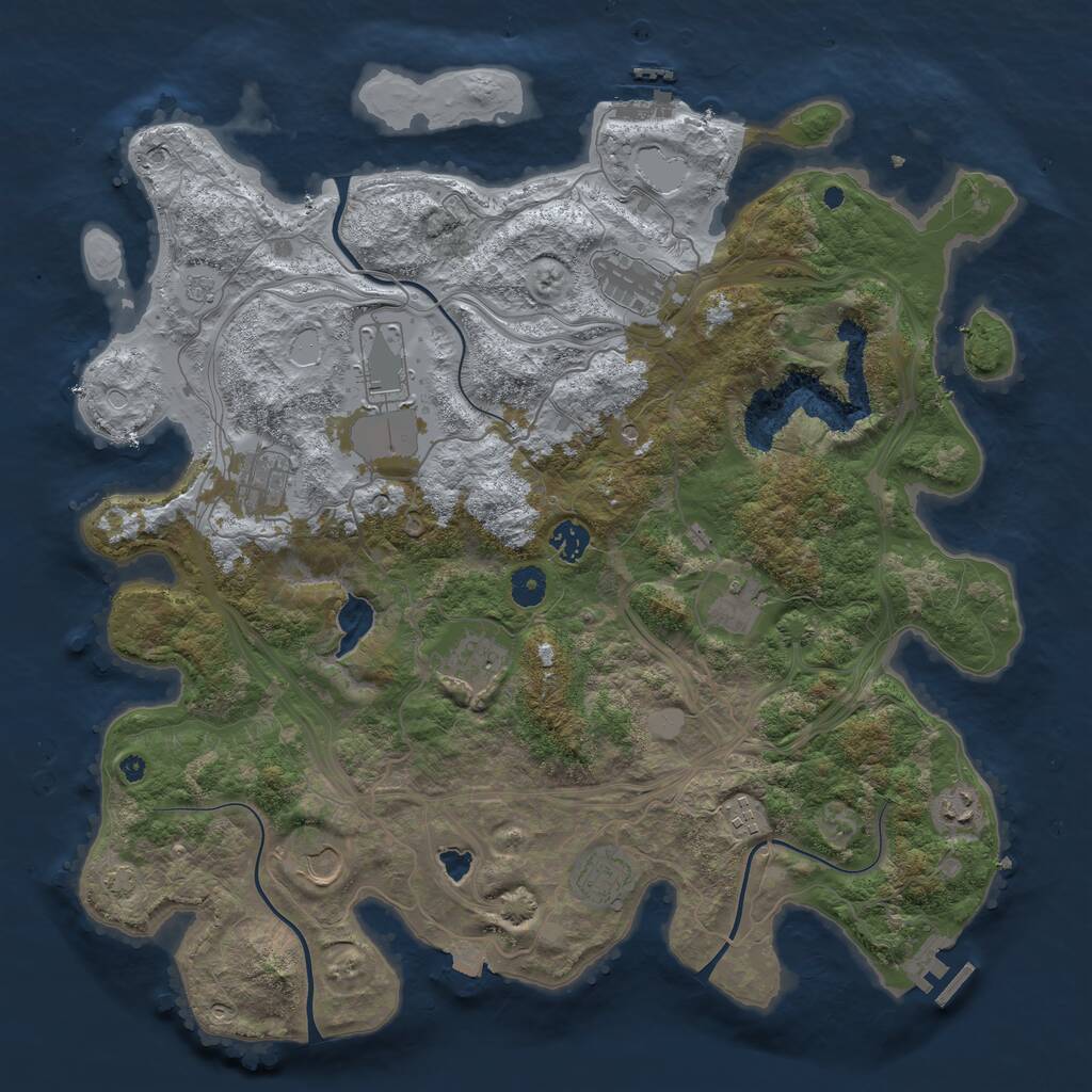 Rust Map: Procedural Map, Size: 4250, Seed: 98327486, 16 Monuments