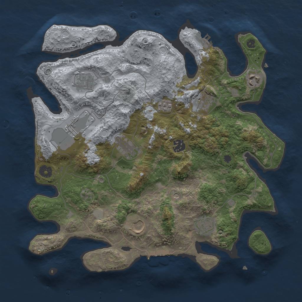 Rust Map: Procedural Map, Size: 3500, Seed: 1681726823, 18 Monuments