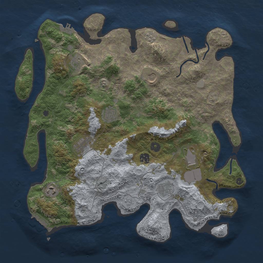 Rust Map: Procedural Map, Size: 3900, Seed: 2279, 18 Monuments