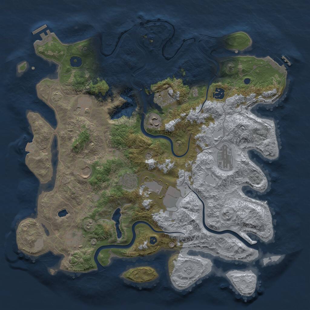 Rust Map: Procedural Map, Size: 4000, Seed: 19999, 16 Monuments