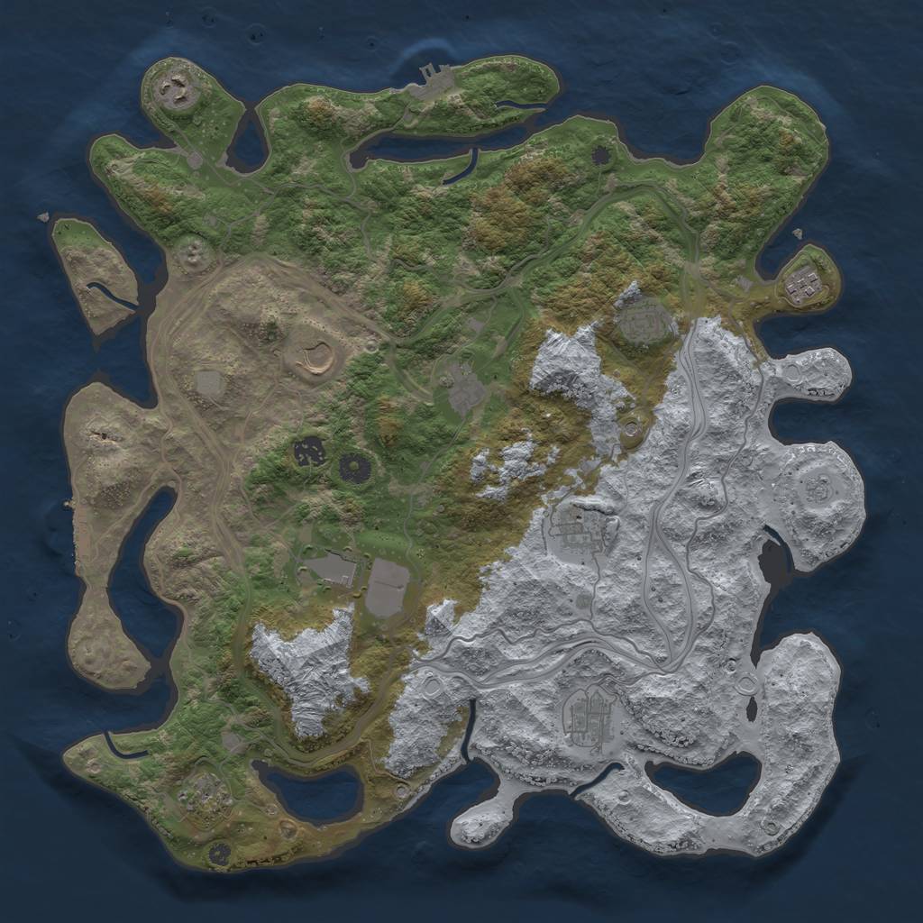 Rust Map: Procedural Map, Size: 4300, Seed: 232767471, 19 Monuments