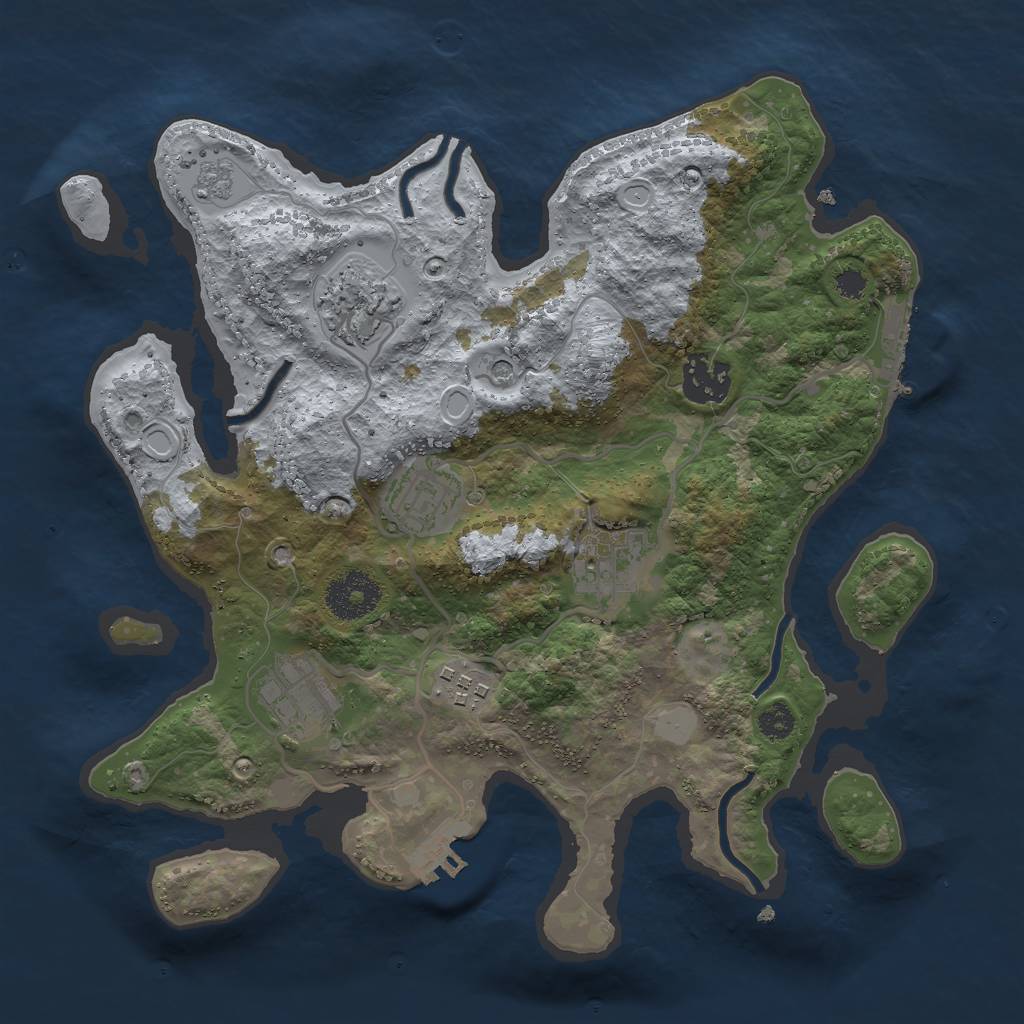 Rust Map: Procedural Map, Size: 3000, Seed: 1021152276, 15 Monuments