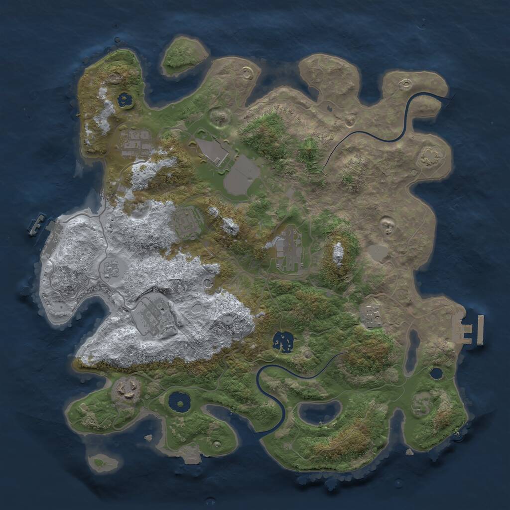 Rust Map: Procedural Map, Size: 3500, Seed: 996925769, 14 Monuments