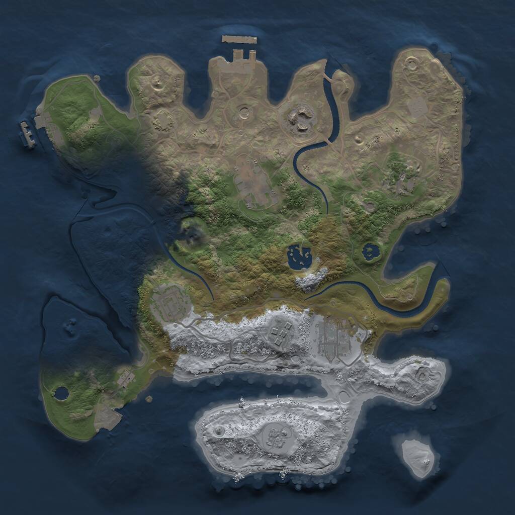 Rust Map: Procedural Map, Size: 3000, Seed: 798955641, 13 Monuments
