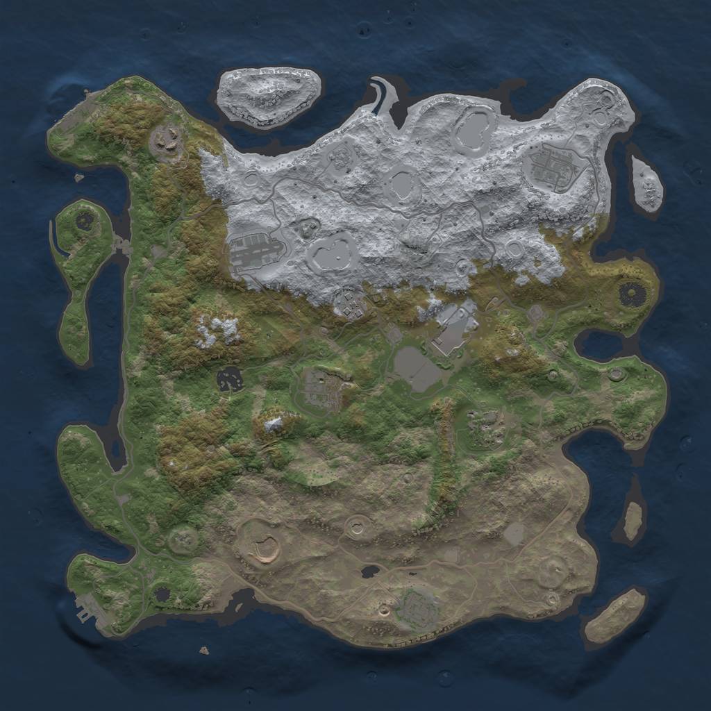 Rust Map: Procedural Map, Size: 4000, Seed: 78635, 19 Monuments