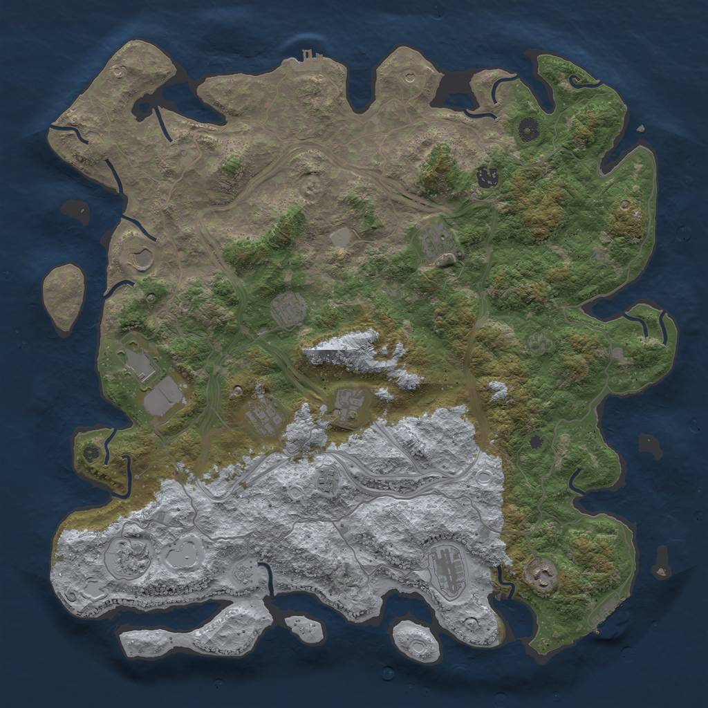 Rust Map: Procedural Map, Size: 4700, Seed: 1089635816, 20 Monuments
