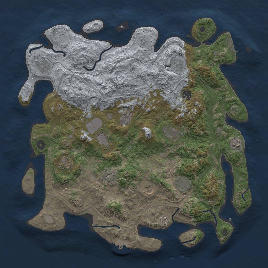 Rust Map: Procedural Map, Size: 4250, Seed: 4586810, 20 Monuments
