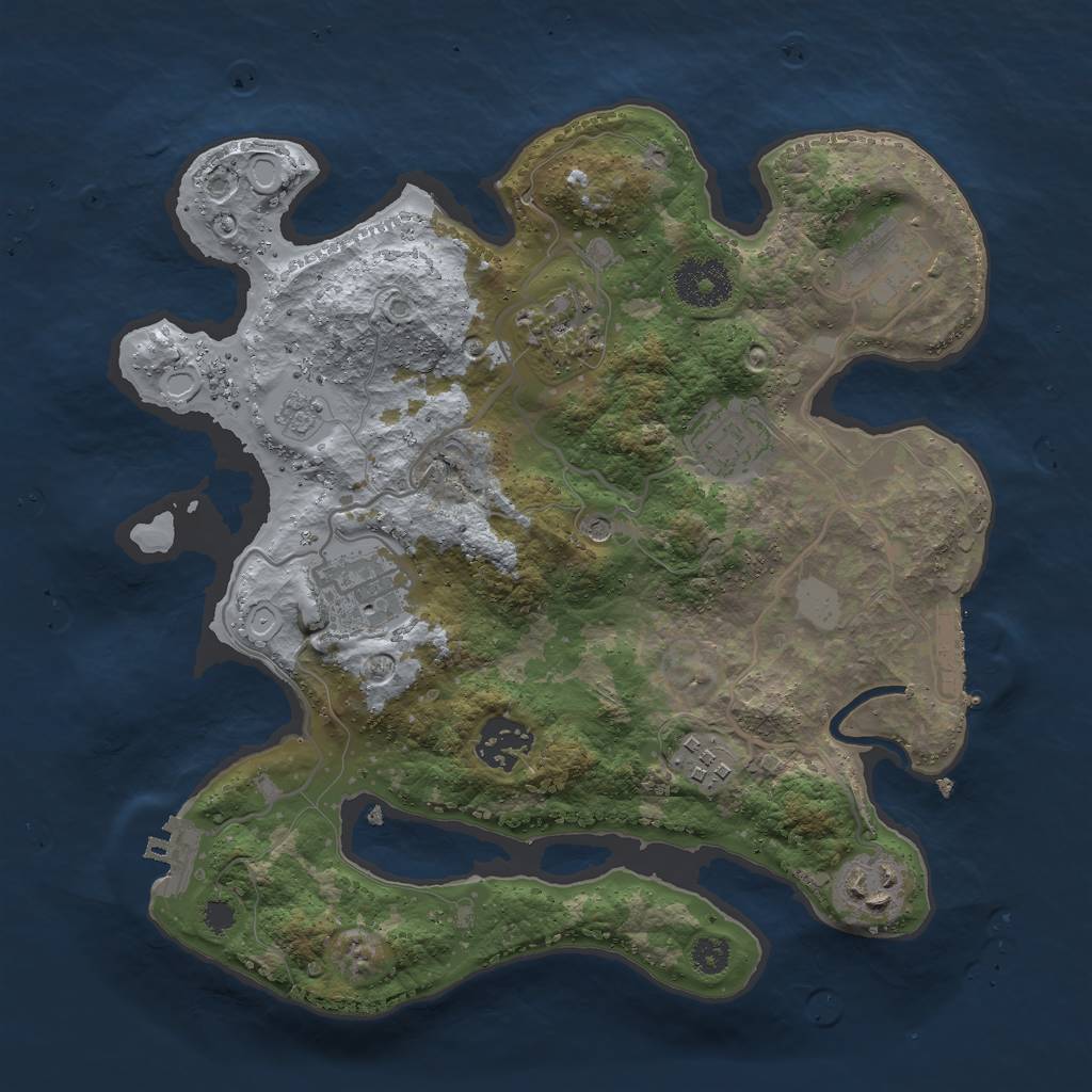 Rust Map: Procedural Map, Size: 3000, Seed: 430766747, 16 Monuments