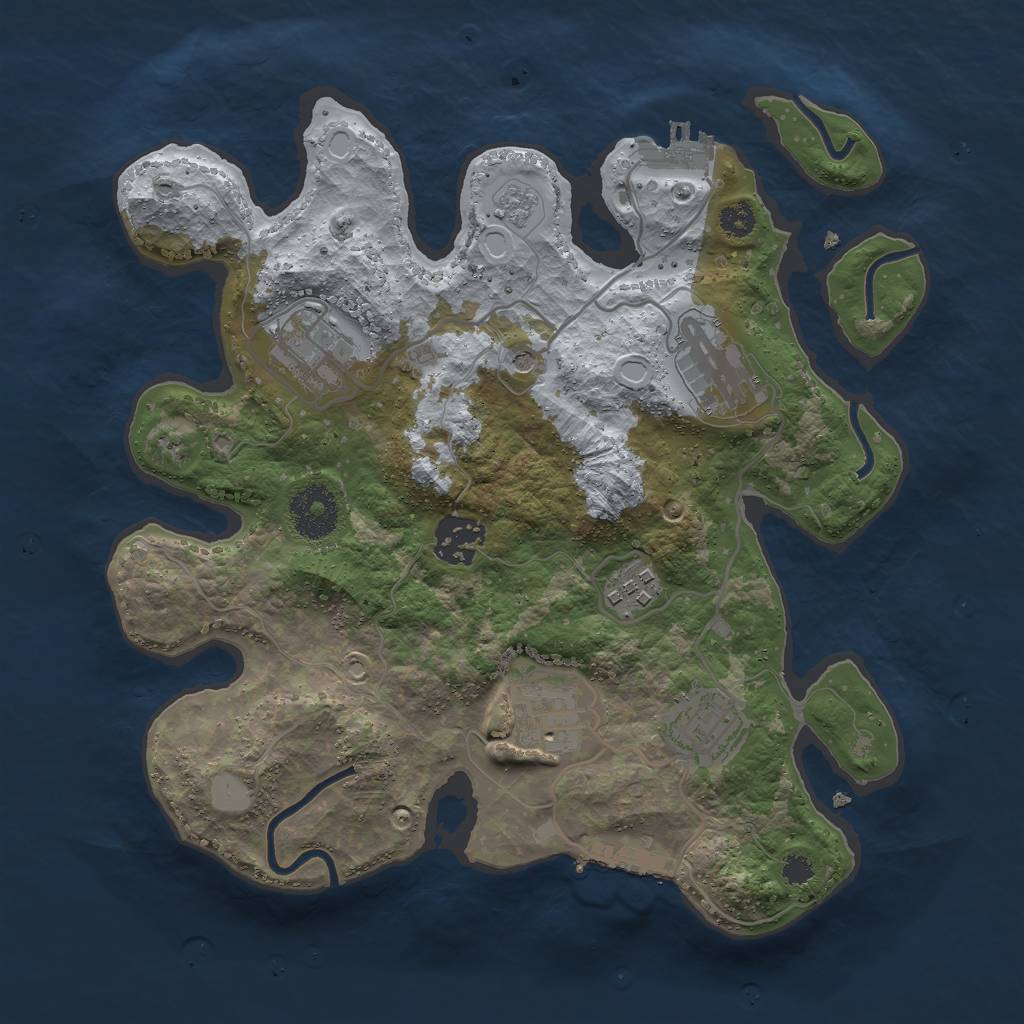 Rust Map: Procedural Map, Size: 3000, Seed: 2445788, 15 Monuments