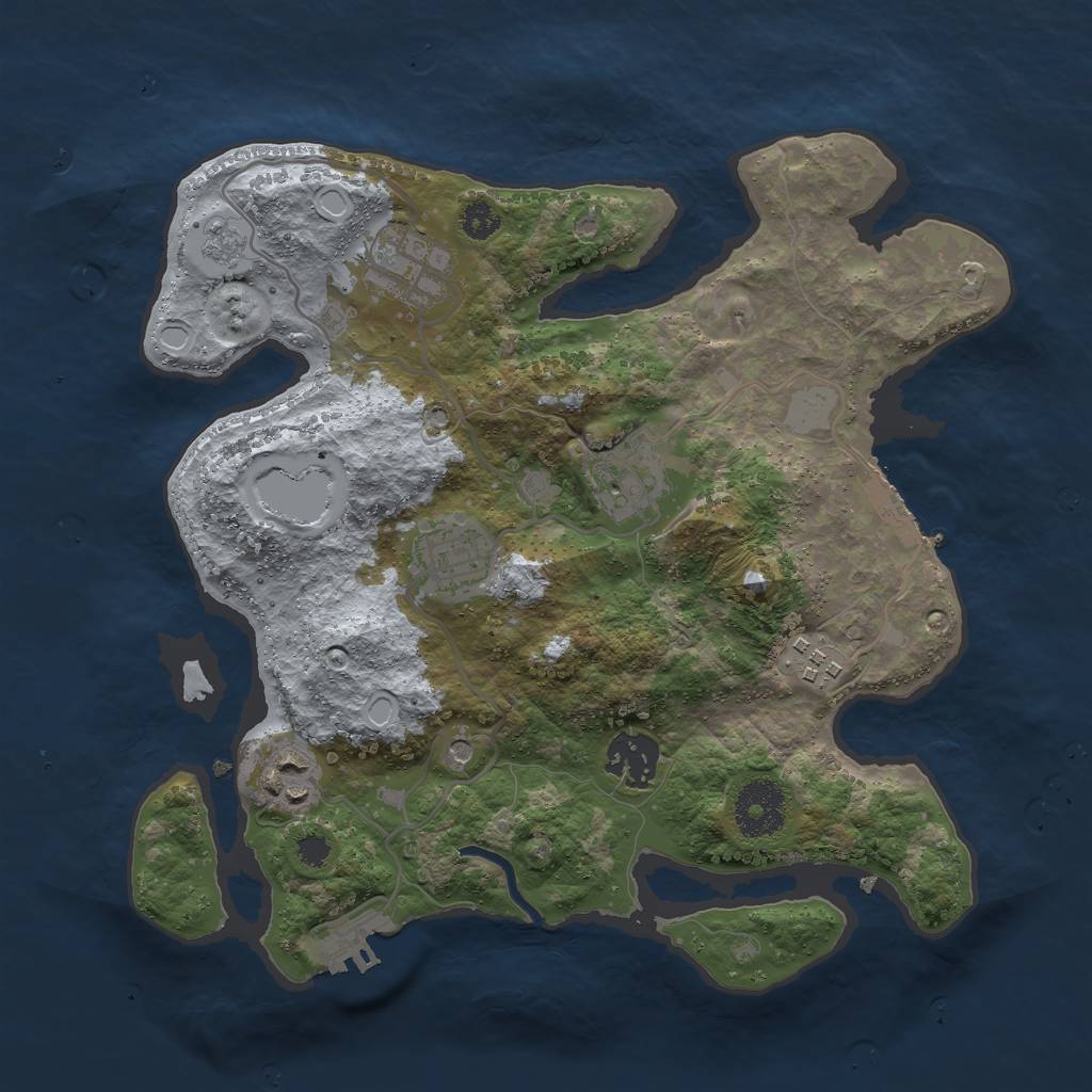 Rust Map: Procedural Map, Size: 3000, Seed: 1463058, 15 Monuments